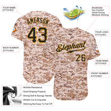 Load image into Gallery viewer, Custom Camo Black-Gold Authentic Salute To Service Baseball Jersey