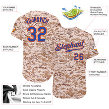 Load image into Gallery viewer, Custom Camo Royal-Orange Authentic Salute To Service Baseball Jersey
