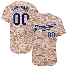 Load image into Gallery viewer, Custom Camo Navy-White Authentic Salute To Service Baseball Jersey