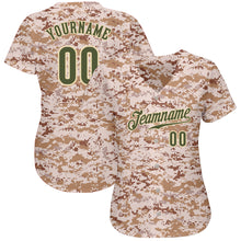 Load image into Gallery viewer, Custom Camo Olive-Cream Authentic Salute To Service Baseball Jersey
