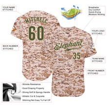 Load image into Gallery viewer, Custom Camo Olive-Cream Authentic Salute To Service Baseball Jersey