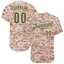 Load image into Gallery viewer, Custom Camo Olive-Cream Authentic Salute To Service Baseball Jersey