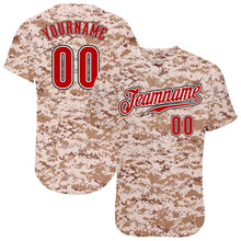 Load image into Gallery viewer, Custom Camo Red-Black Authentic Salute To Service Baseball Jersey