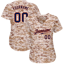 Load image into Gallery viewer, Custom Camo Navy-Orange Authentic Salute To Service Baseball Jersey
