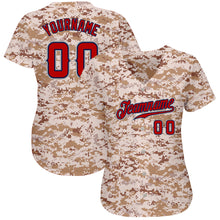 Load image into Gallery viewer, Custom Camo Red-Navy Authentic Salute To Service Baseball Jersey