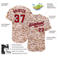 Load image into Gallery viewer, Custom Camo Red-Navy Authentic Salute To Service Baseball Jersey