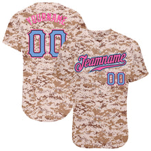 Load image into Gallery viewer, Custom Camo Powder Blue-Pink Authentic Salute To Service Baseball Jersey