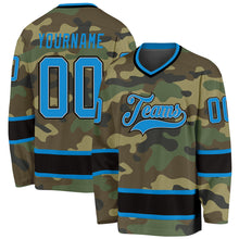 Load image into Gallery viewer, Custom Camo Blue-Black Salute To Service Hockey Jersey