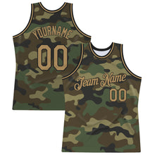 Load image into Gallery viewer, Custom Camo Old Gold-Black Authentic Salute To Service Basketball Jersey