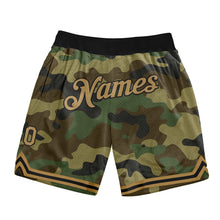 Load image into Gallery viewer, Custom Camo Old Gold-Black Authentic Salute To Service Basketball Shorts