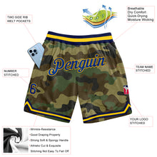 Load image into Gallery viewer, Custom Camo Royal-Gold Authentic Salute To Service Basketball Shorts