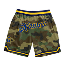 Load image into Gallery viewer, Custom Camo Royal-Gold Authentic Salute To Service Basketball Shorts