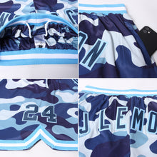 Load image into Gallery viewer, Custom Camo Navy-Light Blue Authentic Salute To Service Basketball Shorts