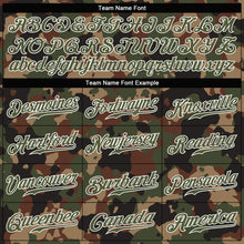 Load image into Gallery viewer, Custom Camo Olive-White Dark Classic Woodland Authentic Salute To Service Baseball Jersey