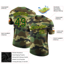 Load image into Gallery viewer, Custom Camo Green-Yellow Performance Salute To Service T-Shirt