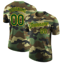 Load image into Gallery viewer, Custom Camo Green-Yellow Performance Salute To Service T-Shirt