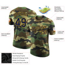 Load image into Gallery viewer, Custom Camo Navy-Gold Performance Salute To Service T-Shirt