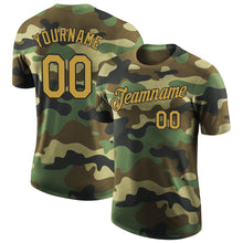 Load image into Gallery viewer, Custom Camo Old Gold-Black Performance Salute To Service T-Shirt