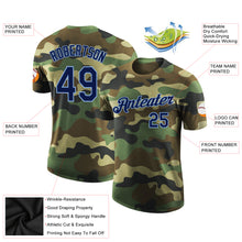 Load image into Gallery viewer, Custom Camo Navy-Light Blue Performance Salute To Service T-Shirt