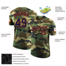 Load image into Gallery viewer, Custom Camo Navy-Orange Performance Salute To Service T-Shirt