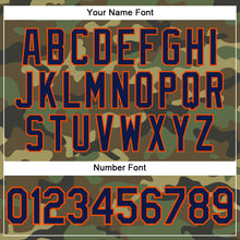 Load image into Gallery viewer, Custom Camo Navy-Orange Performance Salute To Service T-Shirt