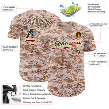 Load image into Gallery viewer, Custom Camo Vintage USA Flag-City Cream Authentic Salute To Service Baseball Jersey
