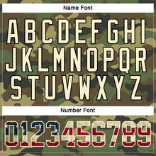 Load image into Gallery viewer, Custom Camo Vintage USA Flag Cream-Black Salute To Service Hockey Lace Neck Jersey