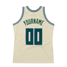 Load image into Gallery viewer, Custom Cream Hunter Green-Royal Authentic Throwback Basketball Jersey