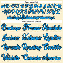 Load image into Gallery viewer, Custom Cream Black-Blue Authentic Throwback Basketball Jersey