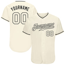Load image into Gallery viewer, Custom Cream Cream-Black Authentic Baseball Jersey
