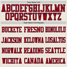 Load image into Gallery viewer, Custom Cream Red-Navy Mesh Authentic Football Jersey