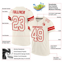 Load image into Gallery viewer, Custom Cream Cream-Red Mesh Authentic Football Jersey