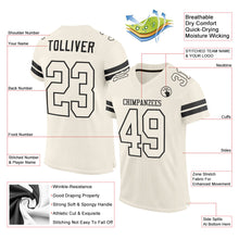 Load image into Gallery viewer, Custom Cream Cream-Black Mesh Authentic Football Jersey