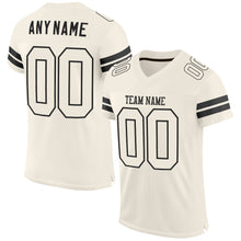 Load image into Gallery viewer, Custom Cream Cream-Black Mesh Authentic Football Jersey