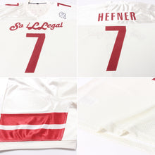 Load image into Gallery viewer, Custom Cream Burgundy Mesh Authentic Football Jersey