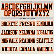 Load image into Gallery viewer, Custom Cream Black-Orange Mesh Authentic Football Jersey