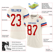 Load image into Gallery viewer, Custom Cream Red-Royal Mesh Authentic Football Jersey