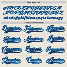 Load image into Gallery viewer, Custom Cream Navy-Blue Hockey Jersey