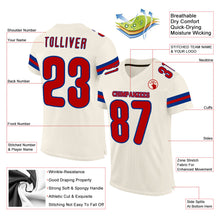Load image into Gallery viewer, Custom Cream Red-Royal Mesh Authentic Football Jersey