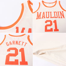 Load image into Gallery viewer, Custom Cream Orange Authentic Throwback Basketball Jersey
