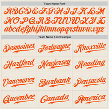 Load image into Gallery viewer, Custom Cream Orange Authentic Baseball Jersey