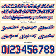 Load image into Gallery viewer, Custom Cream Royal Pinstripe Royal-Red Authentic Basketball Shorts