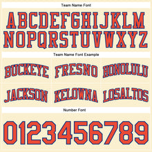 Load image into Gallery viewer, Custom Cream Royal Pinstripe Orange-Royal Authentic Basketball Shorts