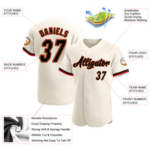 Load image into Gallery viewer, Custom Cream Black-Old Gold Authentic Baseball Jersey