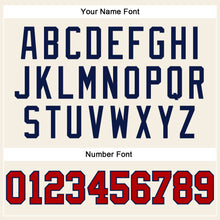 Load image into Gallery viewer, Custom Cream Red-Navy Authentic Sleeveless Baseball Jersey