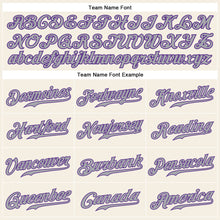 Load image into Gallery viewer, Custom Cream Purple-Gray Authentic Sleeveless Baseball Jersey