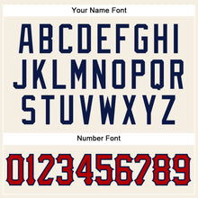 Load image into Gallery viewer, Custom Cream Red-Navy Authentic Sleeveless Baseball Jersey