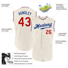 Load image into Gallery viewer, Custom Cream Red-Royal Authentic Sleeveless Baseball Jersey