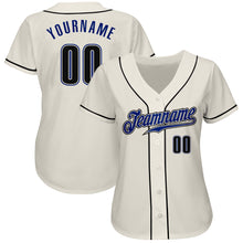 Load image into Gallery viewer, Custom Cream Black-Royal Authentic Baseball Jersey