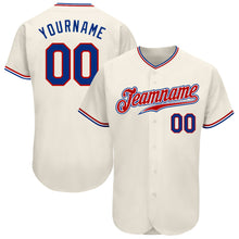 Load image into Gallery viewer, Custom Cream Royal-Red Authentic Baseball Jersey